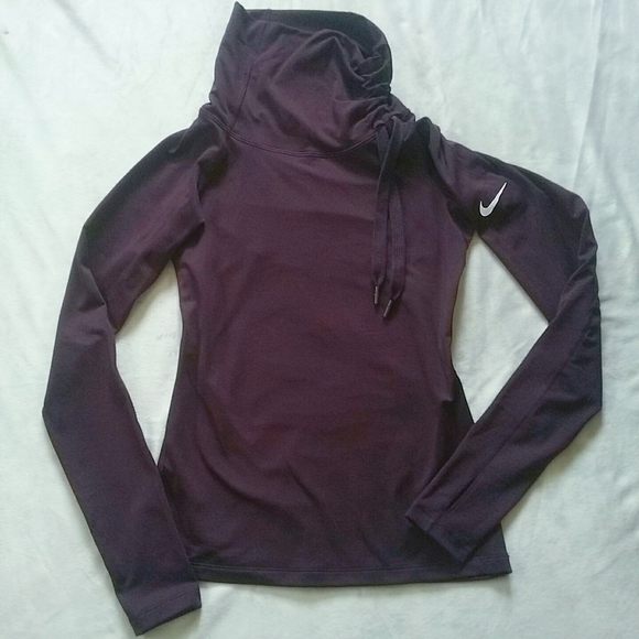 NIKE Pro NWOT Hyperwarm Cinch Neck Top Long-Sleeve Thermal Insulation - Picture 2 of 13